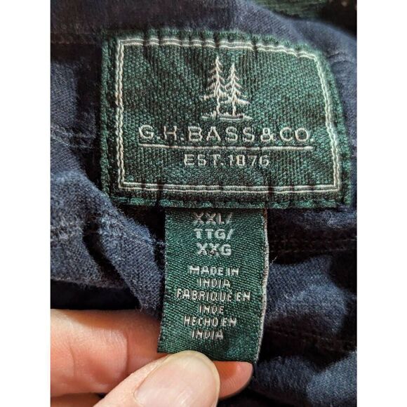 G.H. Bass & Co. Men's Blue Striped Short-Sleeve V-Neck T-Shirt Size: 2X NWT - Picture 2 of 6